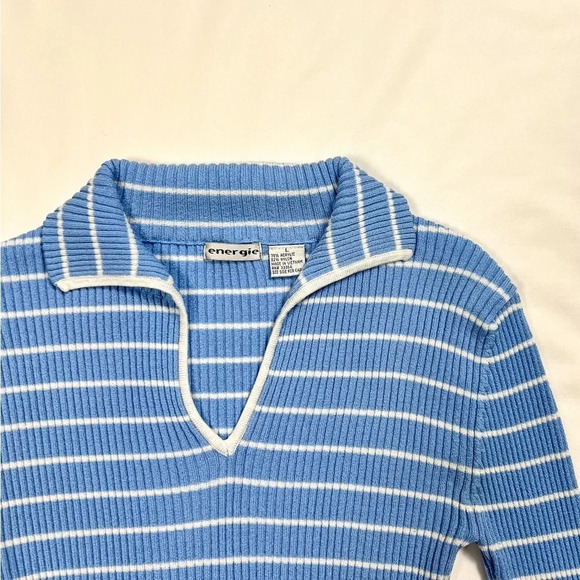 Vintage Y2K Energie Striped Top - Picture 4 of 5